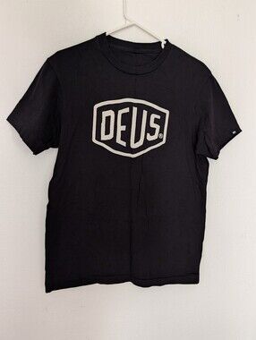 Deus Ex Machina Big Shield Logo T Shirt Black Pre Owned Missing Size Tag